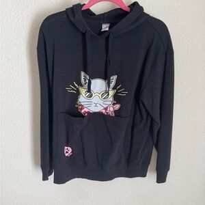 BOBS from Skechers Black Hoodie with Cat Pocket